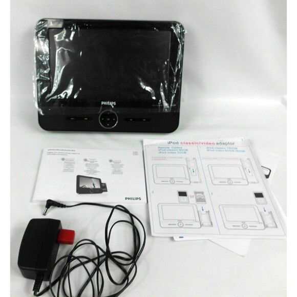 Philips DCP851/37 Portable DVD & iPod Dock Player 8.5 Inch w Remote Pouch Cord - Picture 1 of 6